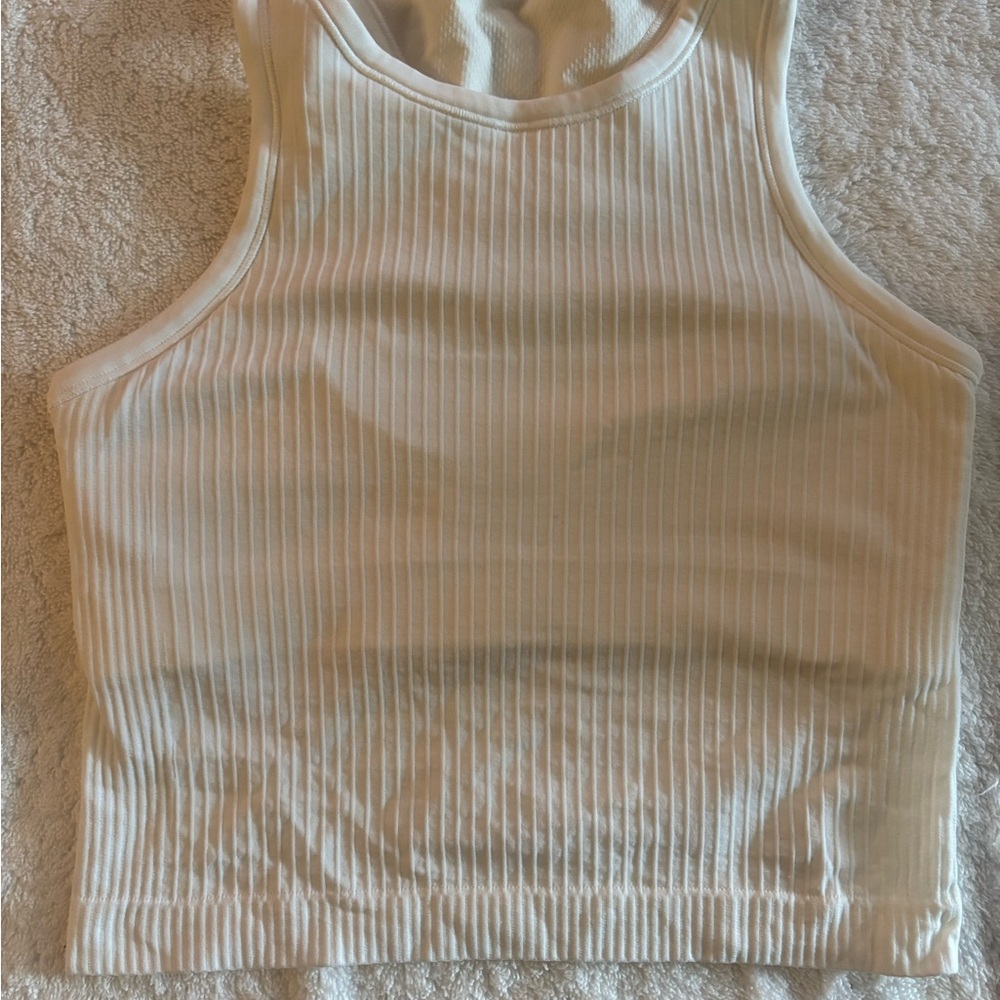 Cream Ribbed Tank Top - Picture 2 of 2